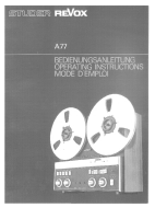 Revox A-77-Owners-Manual 